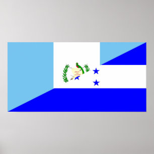 guatemala honduras half flag symbol poster