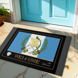 Guatemala house mat, Guatemalan Flag / Welcome Doormat