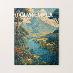 Guatemala Illustration Travel Art Vintage Jigsaw Puzzle