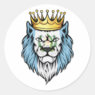 Guatemala  Lion King Flag Classic Round Sticker