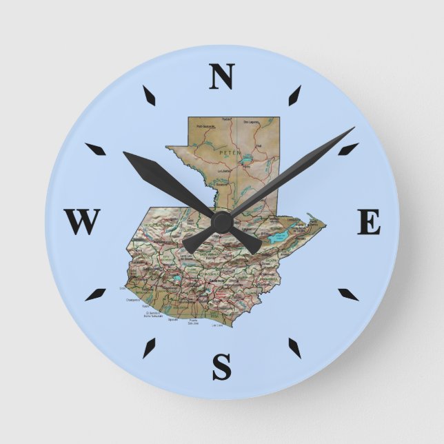 Guatemala Map Clock (Front)
