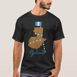 Guatemala Map Guatemalan Flag Christmas Lights Mer T-Shirt