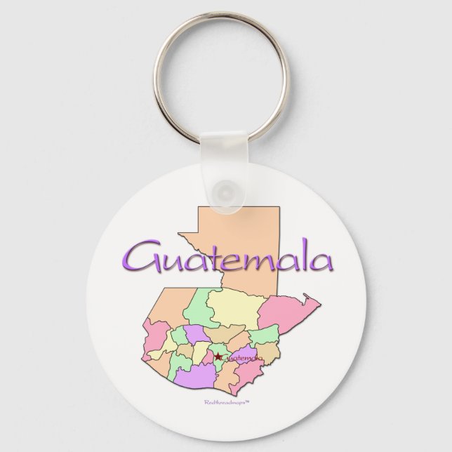 Guatemala Map Key Ring (Front)