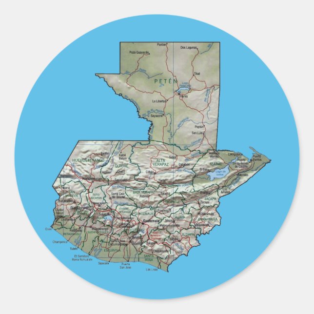 Guatemala Map Sticker (Front)