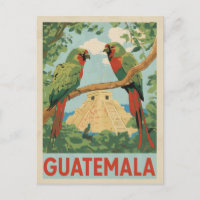 Guatemala Mayan Ruins & Tropical Birds Travel Art