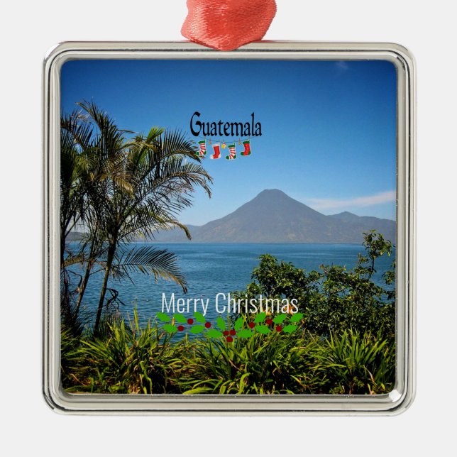 Guatemala, Merry Christmas, Metal Tree Decoration (Front)