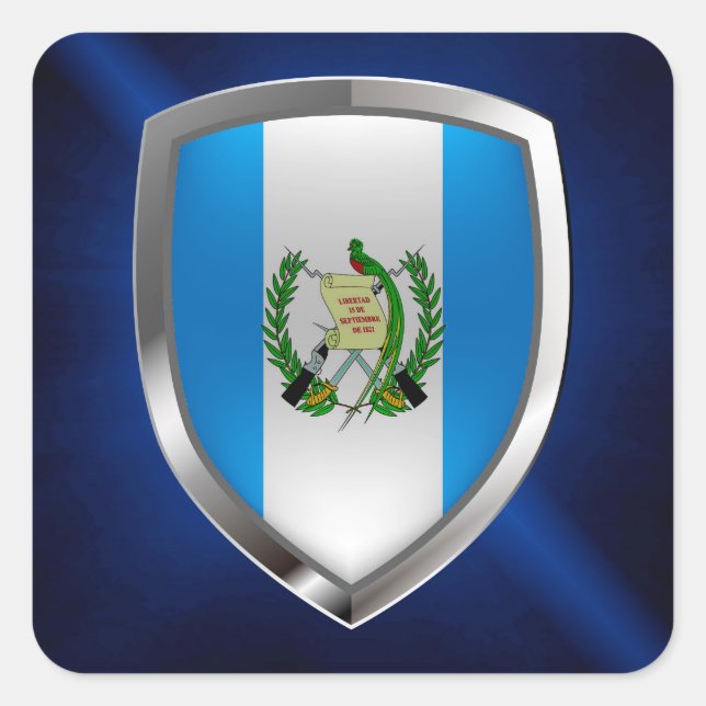 Guatemala Mettalic Emblem Square Sticker (Front)