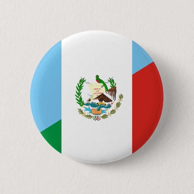 guatemala mexico half flag symbol 6 cm round badge (Front)