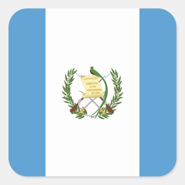 Guatemala National World Flag Square Sticker (Front)