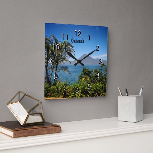 Guatemala, Nature's Beautiful Landscape Square Wall Clock (Office)