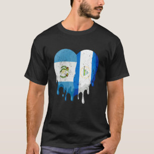 Guatemala Nicaragua Flag Heart Citizen Grown Patri T-Shirt