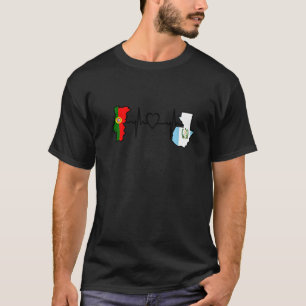 Guatemala Portugal Flag Guatemalan Portuguese Hear T-Shirt