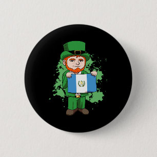 Guatemala Proud Guate Flag St. Patricks Day Leprec 6 Cm Round Badge