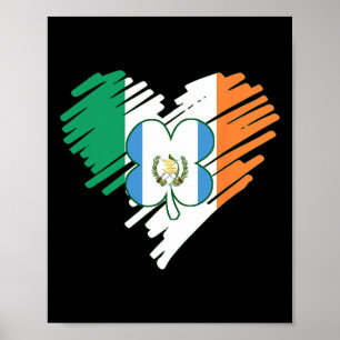 Guatemala Proud Guate Flag St. Patricks Day Shamro Poster