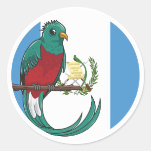 Guatemala Quetzal Guatemalan National Animal Flag Classic Round Sticker