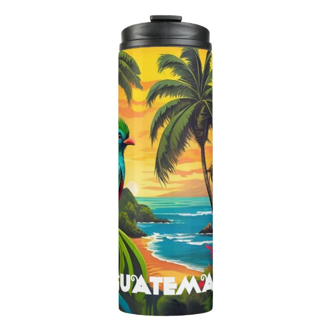 Guatemala | Quetzal Travel Vintage Retro  Thermal Tumbler (Front)