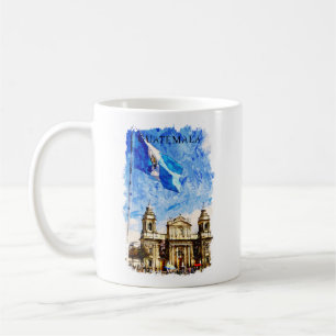 Guatemala Retro Travel Watercolor Painting Coffee Mug