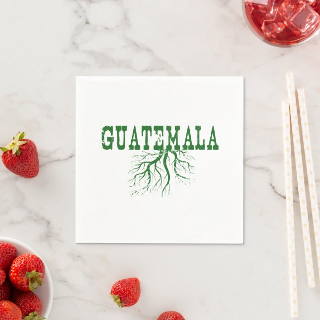 Guatemala Roots Word Art Guatemalan Paper Party Napkin (Insitu)