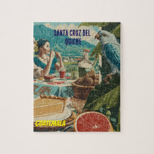 GUATEMALA, SANTA CRUZ DEL QUICHE Retro poster Jigsaw Puzzle