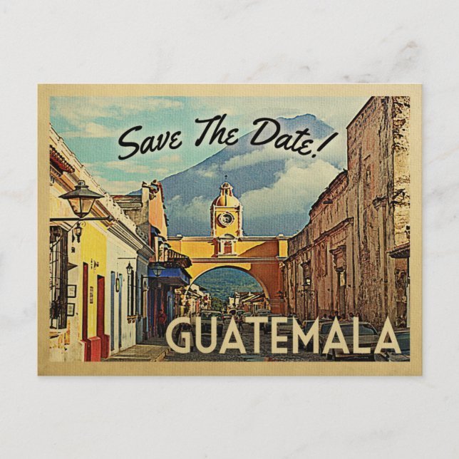 Guatemala Save The Date Vintage Postcards (Front)