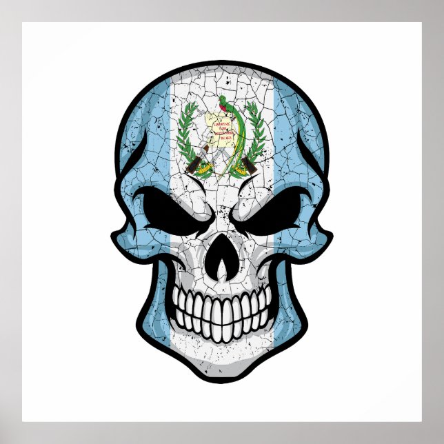 Guatemala Smiling Skull Flag Poster (Front)