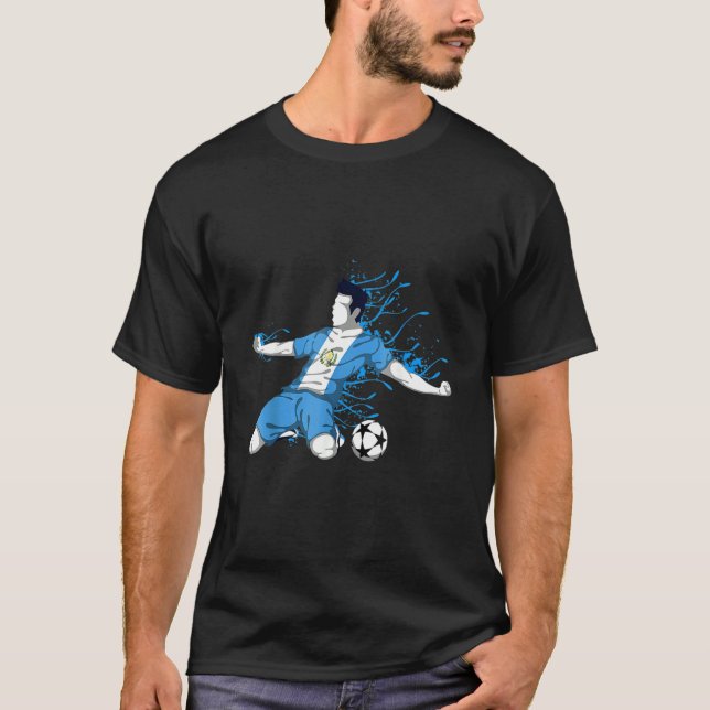 Guatemala Soccer Guatemalan National Flag Football T-Shirt (Front)