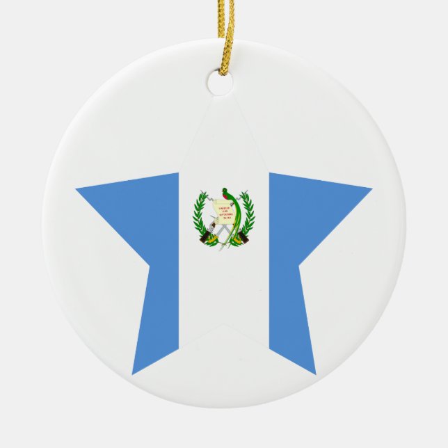 Guatemala Star Ceramic Tree Decoration (Front)