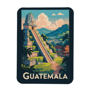 Guatemala Tikal National Park Illustration Travel Magnet
