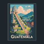 Guatemala Tikal National Park Illustration Travel Postcard<br><div class="desc">Guatemala retro vector travel design. From the colonial beauty of Antigua to the mystical shores of Lake Atitlán,  Guatemala is a true Central American gem.</div>