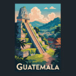 Guatemala Tikal National Park Illustration Travel Poster<br><div class="desc">Guatemala retro vector travel design. From the colonial beauty of Antigua to the mystical shores of Lake Atitlán,  Guatemala is a true Central American gem.</div>