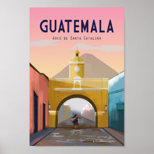 Guatemala Travel Poster ANTIGUA Guatemala Wall Déc