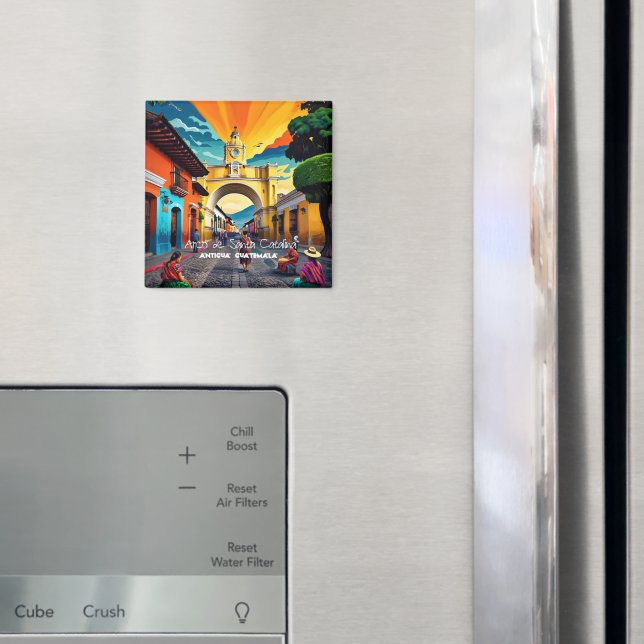 Guatemala Travel Vintage Poster Antigua Magnet (In Situ (Fridge))