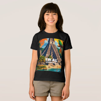 Guatemala Travel Vintage Poster Tikal Tri-Blend Shirt