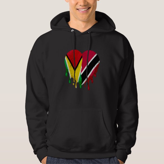 Guatemala Trinidad & Tobago Flag Heart Citizen Pat Hoodie (Front)