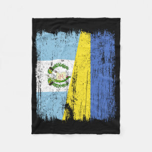 Guatemala Ukraine Half Flag Guatemalan Ukrainian H Fleece Blanket