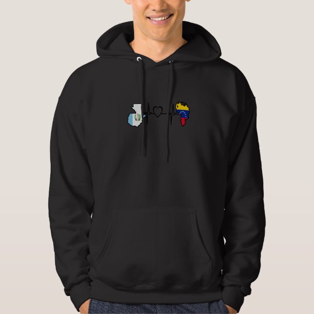 Guatemala Venezuela Flag Guatemalan Venezuelan Hea Hoodie (Front)