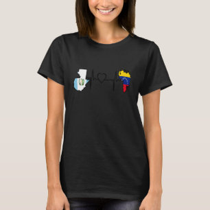 Guatemala Venezuela Flag Guatemalan Venezuelan Hea T-Shirt