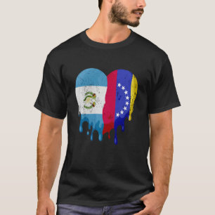Guatemala Venezuela Flag Heart Citizen Grown Patri T-Shirt