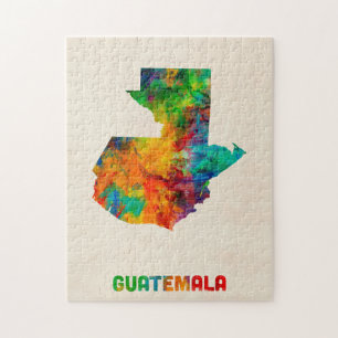 Guatemala Watercolor Map Jigsaw Puzzle