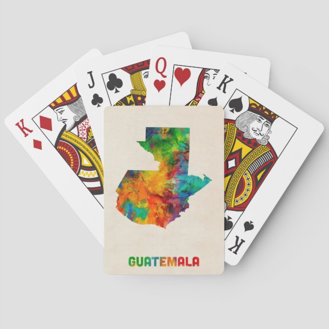Guatemala Watercolor Map Playing Cards (Back)