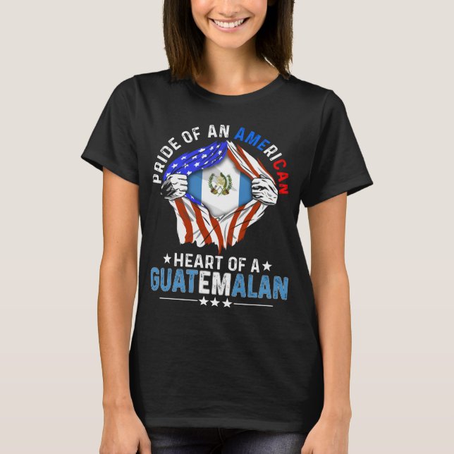 Guatemalan American Foreign Guatemala Flag T-Shirt (Front)