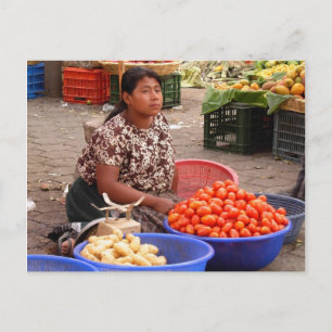 Guatemalan Market Vendor Postcard