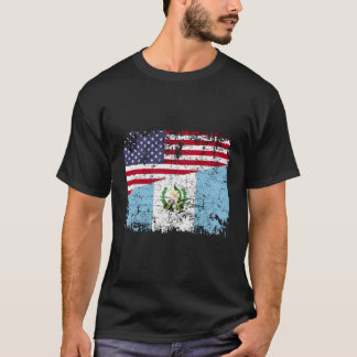 Guatemalan Roots Half American Flag Guatemala T-Shirt