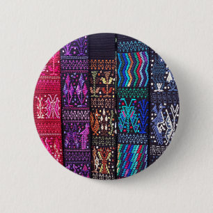 Guatemalan textile designs 6 cm round badge