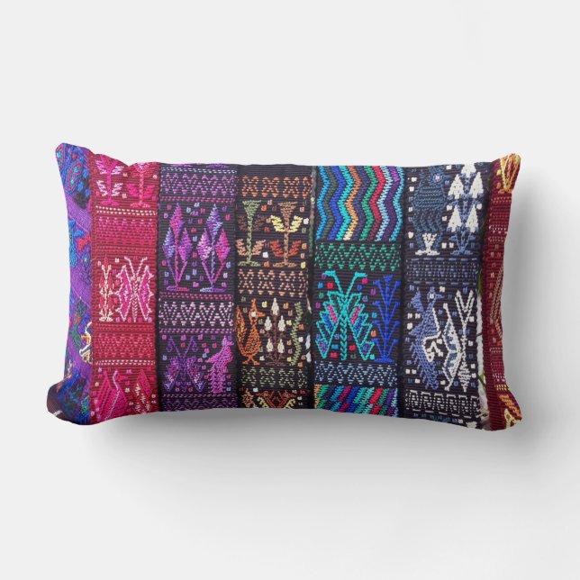 Guatemalan textile designs lumbar cushion (Front)