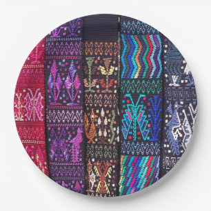 Guatemalan textile designs paper plate