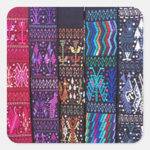 Guatemalan textile designs square sticker