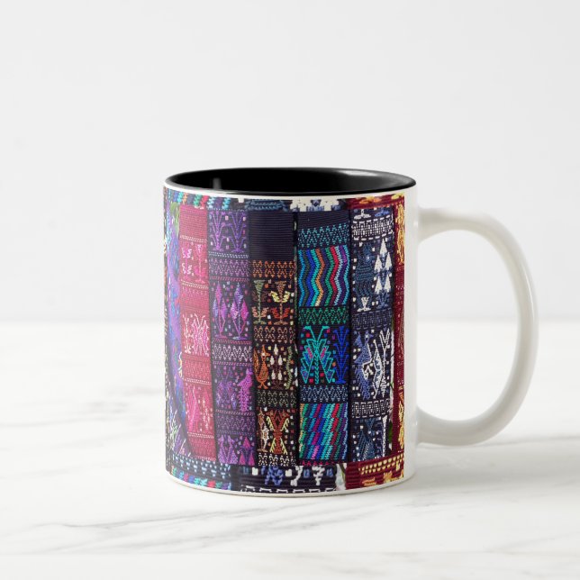 Guatemalan textile designs Two-Tone coffee mug (Right)