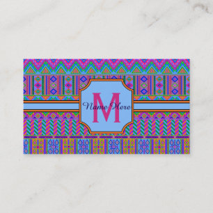 Guatemalan Tribal Monogram Business Or Personal Business Card