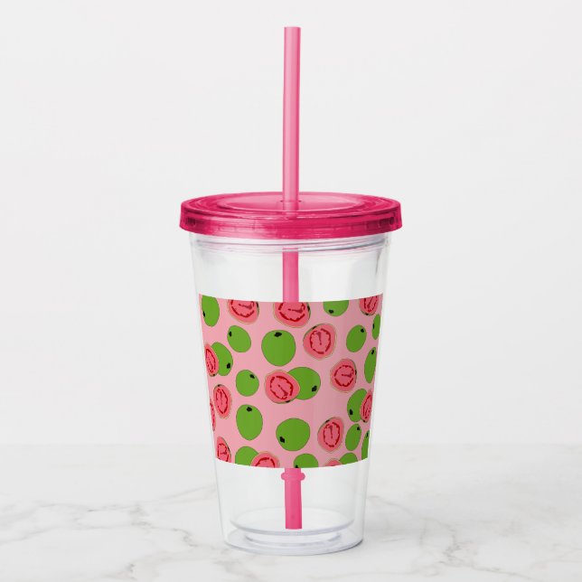 Guava Fruit Pattern Acrylic Tumbler (Front)